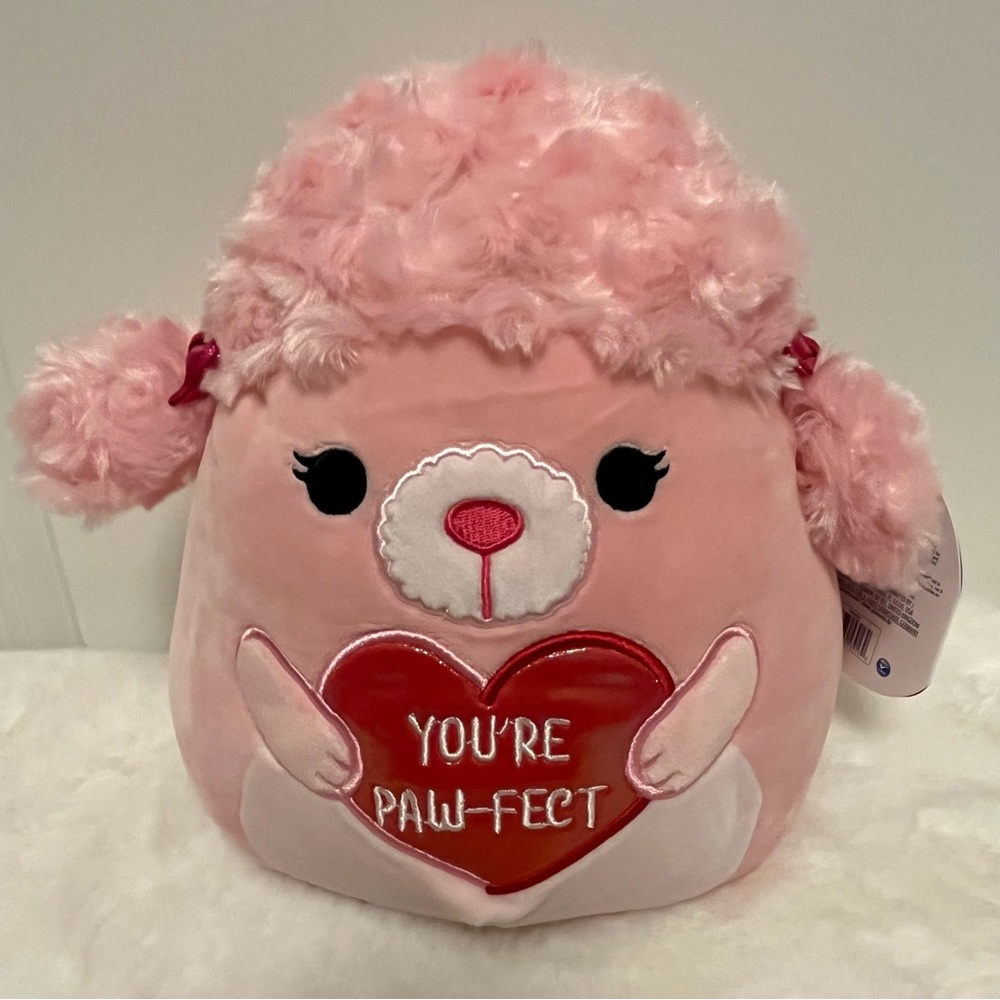 Squishmallow Chloe Pink Poodle 🐩, Valentine’s Day ♥️ You’re Paw-fect 🐾, 8” New